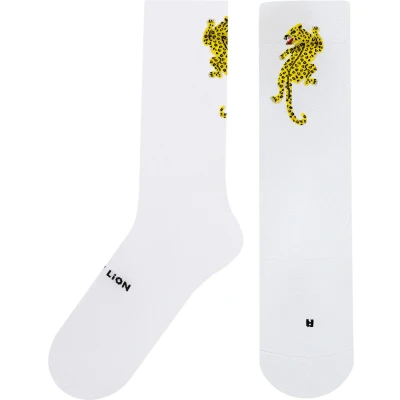 Afbeelding van Jimmy Lion Performance Leopard White Unisex Sokken Wit 36 40