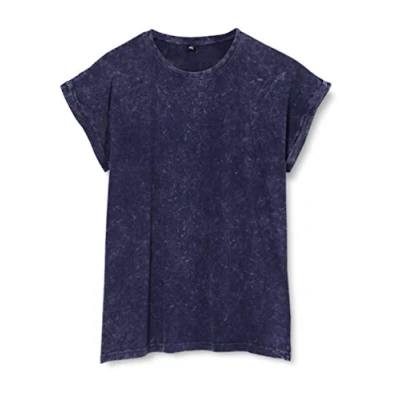 Afbeelding van Damesshirt &#039;Washed Extended Shoulder T&#039; Indigo White 4XL