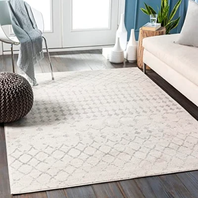 Afbeelding van SURYA Vloerkleed Hal Slaapkamer Berber Etnisch Loper Gang SOFIA Wit/Grijs 80x220 cm