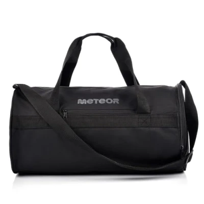 Afbeelding van Sporttas Gymtas 25 L Holdall Schoenenvak Pocket Mannen Vrouwen Duffel Schouder Fitness Tas Zwembad Reizen Vakantie Cabine Bagage Overnachting Camping kit Kleine pe Duffle, zwart, 48x25x25 cm