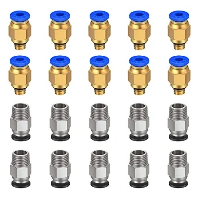 Afbeelding van TUZUK PC4 M6 pneumatische montage push to connect + M10 rechte snelle voor 3D printer Bowden Extruder (Pack van 20 stuks)
