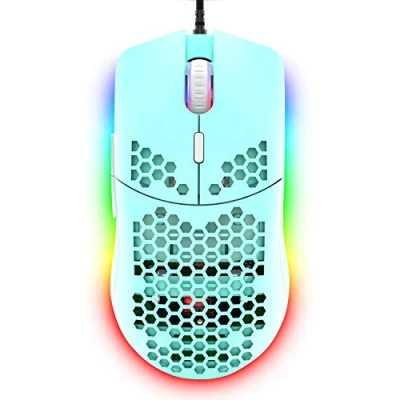 Afbeelding van ZIYOULANG Bedrade gamingmuis, 69G honingraatschaal, lichtgewicht muis met 6400 DPI, programmeerbare USB gamingmuizen 6 knoppen, voor pc gamers en Xbox PS4 gebruikers groen