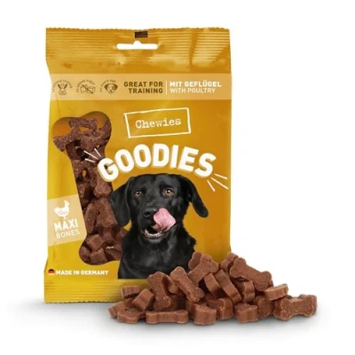 Afbeelding van 4x200g Botjes Kauwsnacks Gevogelte smaak Chewies Hondensnacks