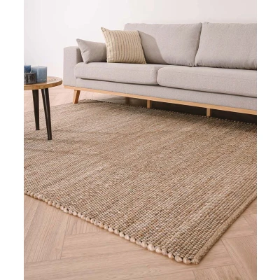 Afbeelding van Wollen Tapijt/Vloerkleed Lett Beige 140x200 Cm 100% Wol