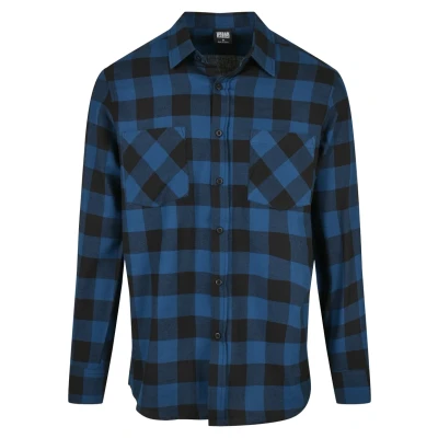 Afbeelding van Urban Classics Checked Flanell Overhemd, Heren, Maat: 3XL, Blue/black