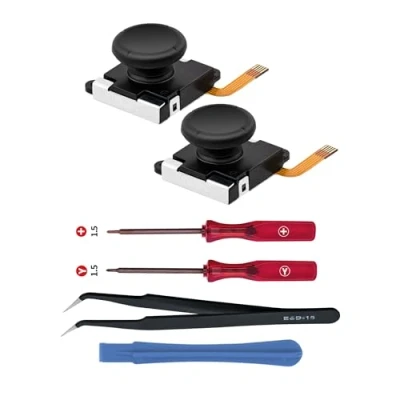 Afbeelding van Tolesum Vervangende joystick met 3D Hall effectsensor voor NS/OLED schakelaar Joy Con/Switch Lite, duimdoppen schroevendraaier reparatiegereedschapsset