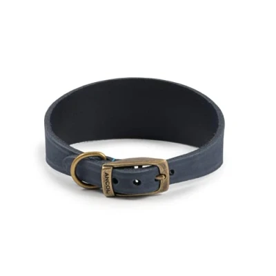 Afbeelding van Ancol Timberwolf Whippet Leren Hondenhalsband Blauw passend bij hals, 30 34 cm