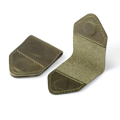 Afbeelding van Londo Echt lederen handgemaakte bladwijzer (set van 2) (groen, magnetisch)