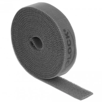 Afbeelding van Delock klittenband op rol L 2 m x B 15 mm grijs