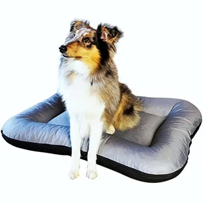 Afbeelding van 4L Textil KLEO Hondenbed voor grote honden, wasbaar, hondenkussen, hondenmat, hondenmatras, XXL (L 110 x 90 cm, grijs (met ritssluiting)
