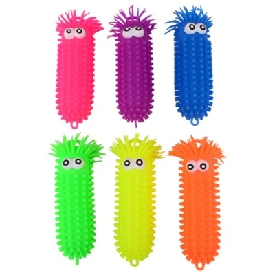 Afbeelding van Johntoy Fluffy Worm Groot met Ogen, 28cm
