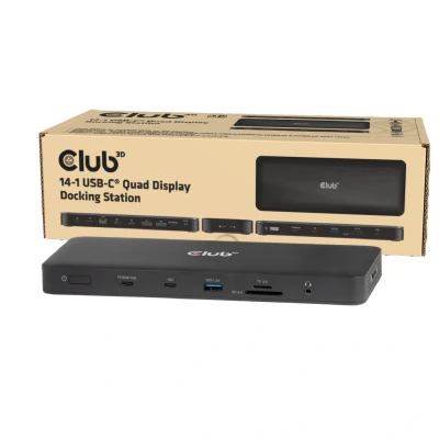 Afbeelding van club3D CSV 2540 USB C dockingstation Geïntegreerde kaartlezer, Power Delivery