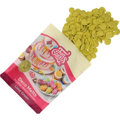 Afbeelding van FunCakes Deco Melts Smeltsnoep Candy Smeltchocolade Limoen Groen 250g