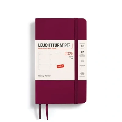 Afbeelding van Leuchtturm1917 Weekly Planner A6 Pocket 12 maanden 2025 Softcover Port Red