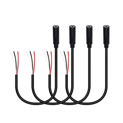 Afbeelding van RIIEYOCA 4 stuks stereo audiokabels 3,5 mm bus naar blanke draad, 3 polige TRS mono aansluiting 1/8 inch open audiolijn