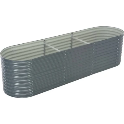 Afbeelding van Plantenbak verhoogd 320x80x81 cm gegalvaniseerd staal grijs