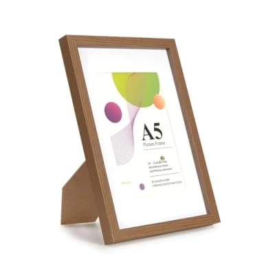 Afbeelding van Scholar Tree A5 Frame 1 pak bruin frame, bruine fotolijsten 21 x 14,8 cm, houten met 6x4 bevestiging, standaard, tafelblad of muur opknoping