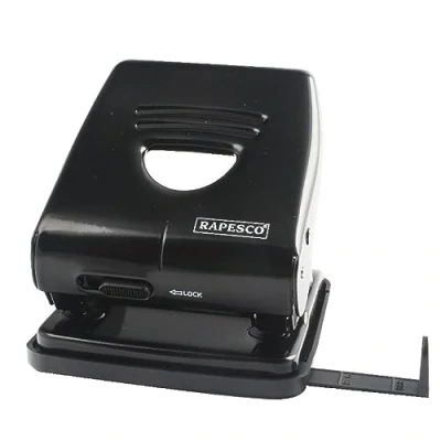 Afbeelding van Rapesco PF88A0B1 Retro 2 voudige perforator, 35 vellen stanscapaciteit, zwart