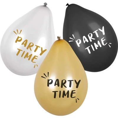 Afbeelding van Party Time Ballonnen 6 stuks