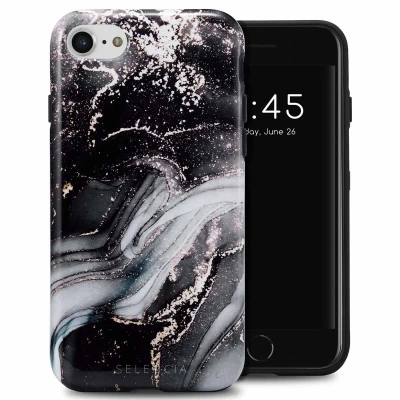 Afbeelding van Apple iPhone 6 Hoesje Kunststof Selencia Backcover/Hardcase Chic Marble Black Telefoonhoesje
