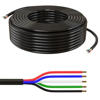 Afbeelding van Lumonic 5x 0,34mm² LED besturingskabel zwart 10m I mantel 5 aderige kabel flexibel afgeschermde besturingskabel, LiYY verlenging, voedingskabel