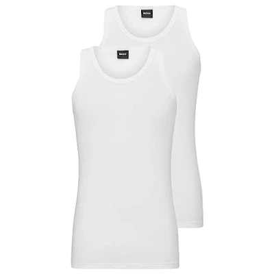 Afbeelding van HUGO BOSS Modern stretch tanktops slim fit (2 pack) heren singlets O hals wit