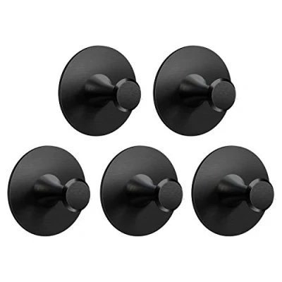Afbeelding van DDF iohEF 5 stuks zelfklevende handdoekhaken, badjashaken van roestvrij staal, kledinghaken, haken, wandhaken, zonder boren, badkamer en keuken handdoekhouder