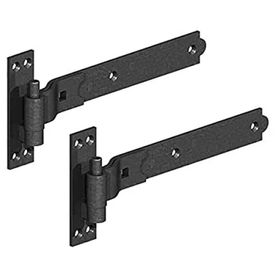 Afbeelding van Merriway BH06850 Poort Scharnieren Zware Duty Haak &amp; Band Gekraste Hals Zwart 250mm Pack van 2 (10 Inch) Bulk Hardware (10&quot;)
