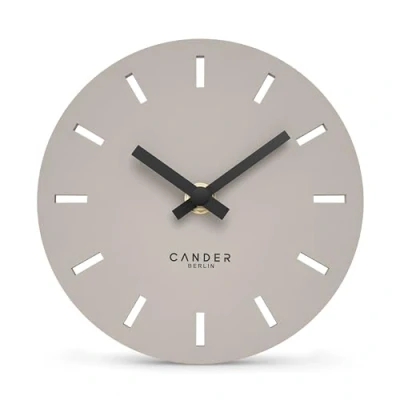 Afbeelding van Cander Berlin MNU 2515 P tafelklok, geruisloos, zonder tikken, 15 cm, analoog, werkt op batterijen, warmgrijs, modern, MDF