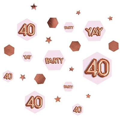 Afbeelding van Neviti 773437 Glitz en Glamour Age 40 Confetti tafelscatters, roze/roségoud