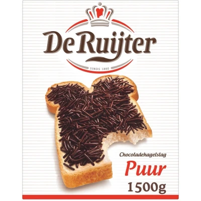 Afbeelding van De Ruijter Chocoladehagel puur 1,5kg