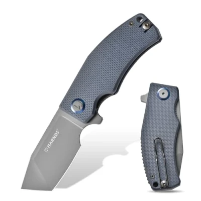 Afbeelding van HARNDS Zakmes D2 Stalen Blad Vouwmes Tanto Blade EDC Mes met Zakclip, G10 Handvat, Scherpe Survival Wandelmessen Revenant (Grijs grijs titanium)