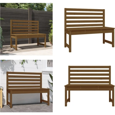 Afbeelding van Tuinbank 109 cm massief grenenhout honingbruin