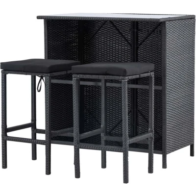 Afbeelding van Knock loungeset 3 delen zwart.