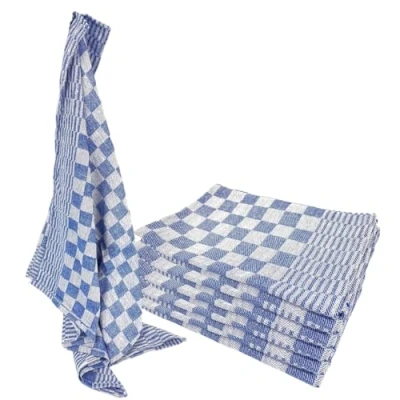 Afbeelding van Theedoeken Geblokt Katoen 65 x cm Blauw 6 Stuks