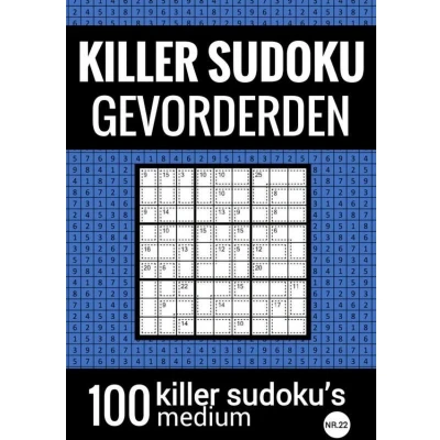 Afbeelding van KILLER SUDOKU Medium NR.22 Puzzelboek met 100 Puzzels voor Gevorderden