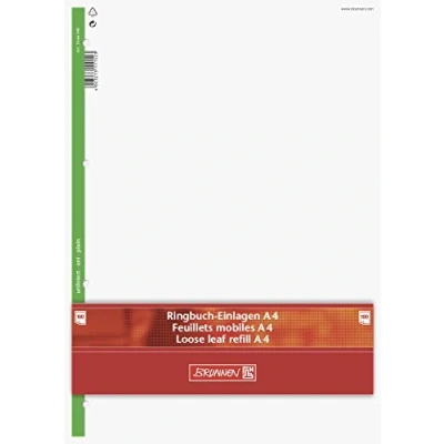 Afbeelding van Baier &amp; Schneider ringband inzetstuk ringband, A4, 70 g/m², 4 voudig, wit, 100 vel