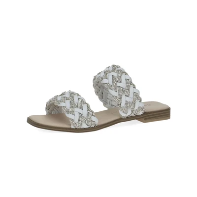 Afbeelding van Caprice Muiltjes White crystal, Dames, Maat: 39, crystal Leer en textiel