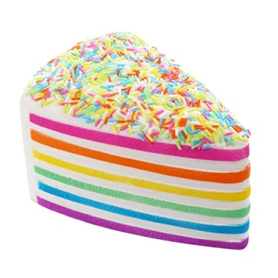 Afbeelding van Anboor Squishies Triangle Cake Rainbow met kaas Jumbo Slow Rising Kawaii Geurende Prime Food Toys 1 stuks