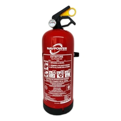 Afbeelding van Navpower Brandblusser, 1 kg, ABC goedgekeurd, RINA en MED met houder in brandveiligheid, voor auto, boot, camper, thuis kantoor