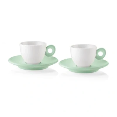 Afbeelding van Guzzini EVERYDAY Set van 2 koffiekopjes met schotel Mauve groen 081700243