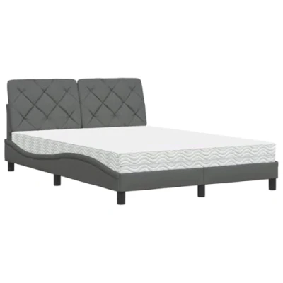 Afbeelding van vidaXL Bed met matras stof donkergrijs 140x200 cm