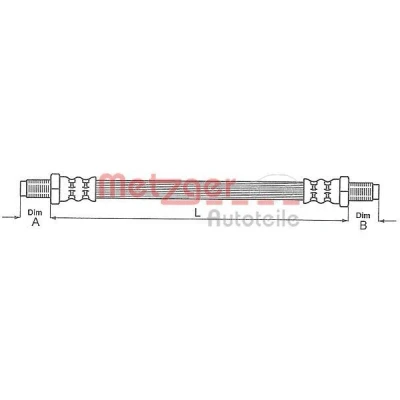 Afbeelding van METZGER 4115146 Remslang 156mm 3/8&quot; 24