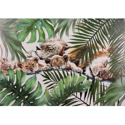 Afbeelding van Leeuwen familie Schilderij Decoratie Woonaccessoires