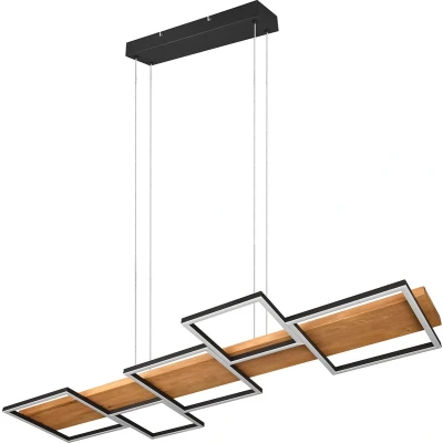 Afbeelding van Trio leuchten LED Hanglamp Hangverlichting 42W Warm Wit 3000K Dimbaar Rond Zwart Aluminium