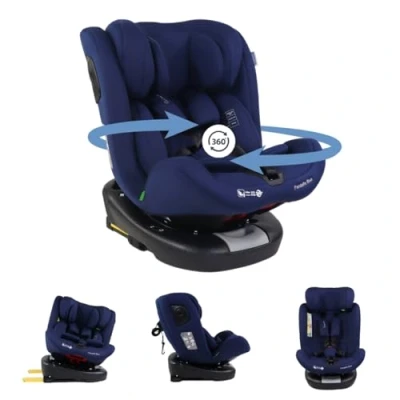 Afbeelding van Mobiclinic Pandafix Autokinderzitje 360º draaibaar Liggend 40 150 cm 0 12 jaar Top Tether Verstelbaar Blauw