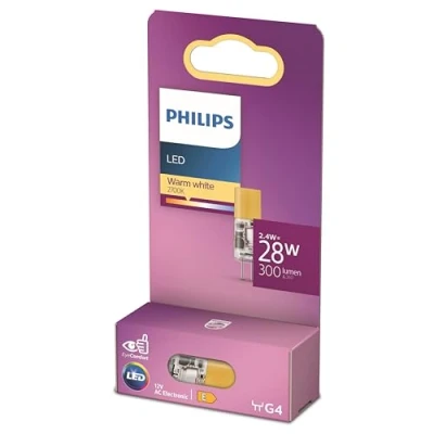Afbeelding van Energiezuinige Philips LED Capsule Transparant 28 W G4 warmwit licht 2 stuks Bespaar op energiekosten