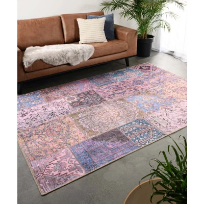 Afbeelding van Patchwork Tapijt/Vloerkleed Fade Dreamer Paars 190x290 Cm