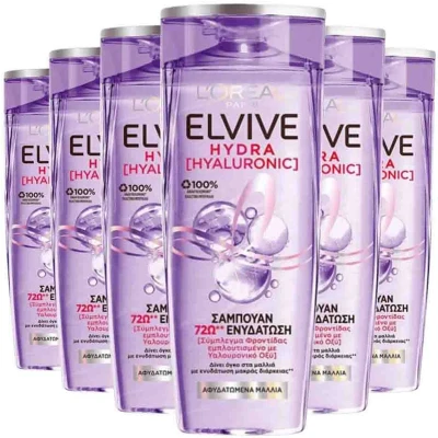 Afbeelding van 6x L&#039;Oréal Elvive Hydra Hyaluronic Shampoo 400 ml