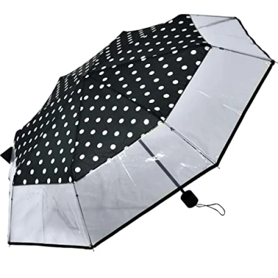 Afbeelding van Paraplu 24 x 90 cm polyester zwart/transparant